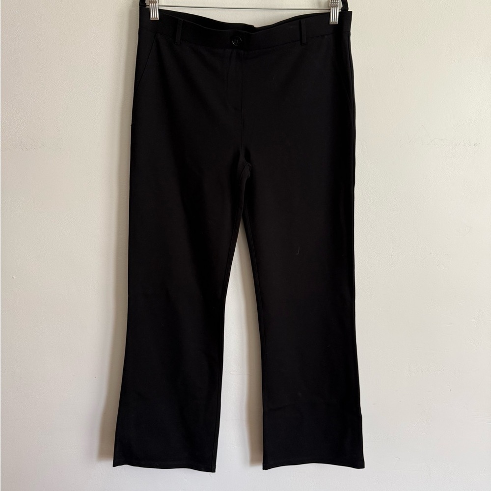 Betabrand Straight Leg Ponte Knit Yoga Classic Black Women's Pants